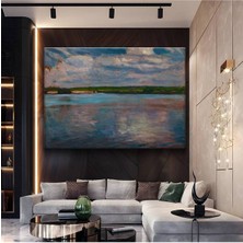 Claude Monet Göl Yansımaları Su Resmi Kanvas Tablo Duvar Tablosu Dekoratif Ressam Tablosu