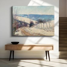 Blanche Hoschedé-Monet Karlı Yol Kış Manzarası Kanvas Tablo Duvar Tablosu Dekoratif Ressam Tablosu