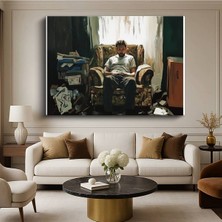 GülsenArt Midjourney Yalnız Adam Dijital Portre Resmi Kanvas Tablo Duvar Tablosu Dekoratif Ressam Tablosu