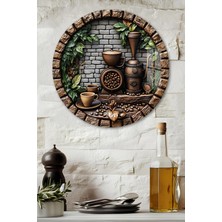 KutuTR 3D Görünümlü Temperli Cam Tablo – Kahve Temalı Duvar Süsü Uv Baskı 33X33 cm CDS025