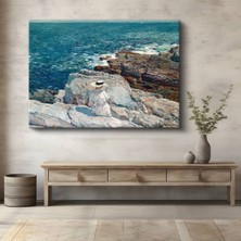 Childe Hassam Kayalık Yaz Deniz Manzarası Kanvas Tablo Duvar Tablosu Dekoratif Ressam Tablosu