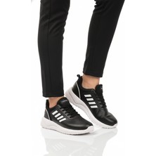 Walkway Siyah Beyaz Bağcıklı Hafif Esnek Unisex Spor Ayakkabı Nereus G