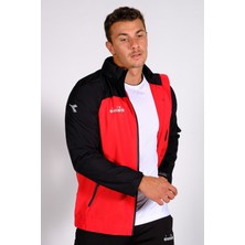 Diadora Elite -  Kırmızı-Siyah Spor Yağmurluk - Elitedd