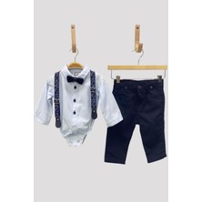 Mojo Bebek Mojo Erkek Bebek Çıtçıtlı Gömlek Pantolon Takımı 710116 Mavi
