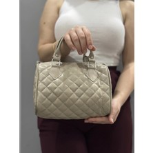 Biçomi Kapaksız Kapitone Bej Cilt Çanta