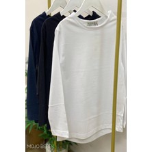 Woorage Erkek Çocuk Lazer Kesim Basic T-Shirt 0360 Beyaz