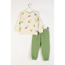 Dmb Mojo Erkek Bebek 9-24 Ay Safari Eşofman Takımı Krem