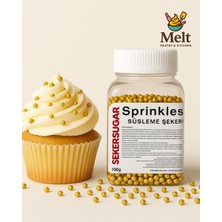 Pasta Süsleme Şekeri Boncuk Şeker 4 mm Altın 100 Gr.