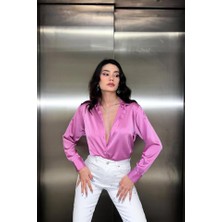 Nnstartshopping  Pembe Saten Gömlek