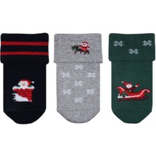 Bross Noel Baba Havlu Erkek 3lü Bebek Soket ONL-02699