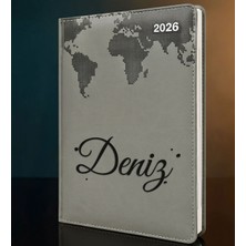 Bk Gift Kişiye Özel Isimli Termo Sert Kapak 2026 Gri Ajanda -3, Öğretmenler Günü Hediyesi, Yeni Iş Hediyesi