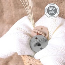 Fufizu Airmom Emzik - Hem Emzik Hem Diş Kaşıyıcı 2'li Silikon Emzik - Yenidoğan ve 0-6 Ay Koyu Gri & Taba