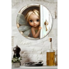 KutuTR 3D Görünümlü Temperli Cam Tablo – Sevimli Peri Kız Temalı Duvar Süsü Uv Baskı 33X33 CM-CDS053