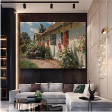 Peder Mørk Mønsted Kır Evi Yaz Günü Kanvas Tablo Duvar Tablosu Dekoratif Ressam Tablosu