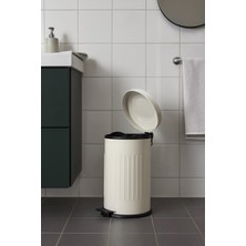 Begin Power Vintage 16 Lt Yavaş Kapanır Kapaklı Ofis Mutfak Banyo Balkon Çöp Kovası Krem
