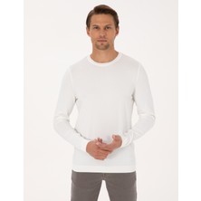 Pierre Cardin Erkek Ekru Slim Fit Bisiklet Yaka Triko Kazak 50316798-VR019