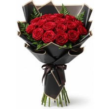 20 Li Kırmızı Yapay Gül Buketi İsteme , Nişan, Doğum Günü İçin kalıcı ve doğal gül buketi