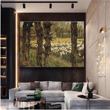 GülsenArt Vincent Van Gogh Nergis Bahçesi Çiçek Resmi Kanvas Tablo Duvar Tablosu Dekoratif Ressam Tablosu