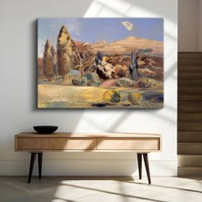GülsenArt William Turner Ay Işığı Kırsal Manzara Kanvas Tablo Duvar Tablosu Dekoratif Ressam Tablosu