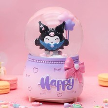 Keyfim Shop Işıklı Happy Tasarım Orta Boy Işıklı Müzikli Kar Küresi