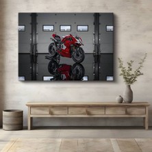 Ducati Panigale V4 Kırmızı Kanvas Tablo Italyan Yarış Motosikleti Superbike Tablo