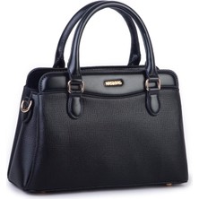 Nas Bag Şık  Kadın Midi El ve Omuz Çanrası Siyah Liza