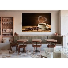 GülsenArt Şık Kalp Kahve Cafe Kanvas Duvar Tablosutablo Hd Dijital Baskı Yatay Kanvas Tablo 612