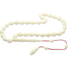 Tesbihane Sistemli Kalem Işçilikli Özel Kesim Deve Kemiği Tesbih