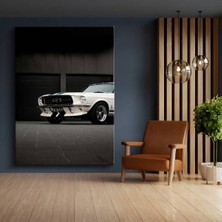 GülsenArt Ford Mustang Klasik Vintage Kanvas Tablo Amerikan Muscle Car Pony Tablo