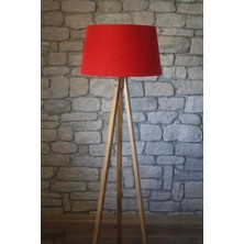 Ağaç Ustası Düz 3 Ayak Tripod Lambader Abajur Köşe Lambası  Naturel Ağaç Dekor Lamba