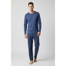 Mutlu City Erkek Interlok Rahat Kalıp Sıfır Yaka Pamuk Pijama Takımı 6779