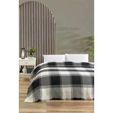 Mira Home Çift Kişilik Yatak Pikesi Ekose Siyah 200 x 230 cm