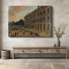 Hubert Robert Saray Avlusu Tarihi Mimari Kanvas Tablo Duvar Tablosu Dekoratif Ressam Tablosu