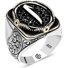 Gumush Hk Gümüş Erkek Yüzük Elif Oval |Gümüş Takı Hediyelik Ürünler