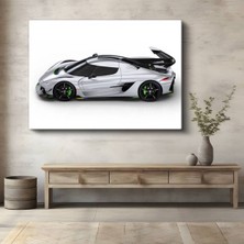 Koenigsegg Jesko Gümüş Hipercar Kanvas Tablo Isveç Mühendisliği Tablo
