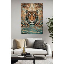GülsenArt Kaplan Hd Dijital Baskı Dikey Kanvas Tablo - Duvar Tablosu - Canvas Tablo Duvar Dekorasyonu