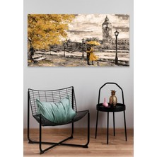 GülsenArt Romantik Sonbahar Duvar Hd Dijital Baskı Yatay Panoramik Kanvas Tablo 333