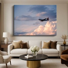 Airbus A320 Gökyüzü Yolcu Kanvas Tablo Uçağı Avrupa Havacılığı Tablo