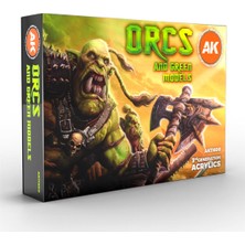 Ak Interactive Ak 11600 6X17 Ml. Orc ve Yeşil Yaratık Teni, Figürler Için Akrilik Model Boyası Seti