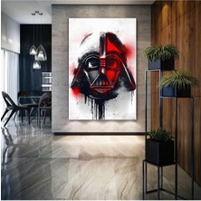 GülsenArt Efsane Film Darth Wader Kara Lord Kask Sprey Hd Baskı Dikey Kanvas Tablo