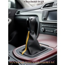 Volvo C70 Siyah Deri Prime Tasarım Sarı Şerit Spor Dikiş Vites Körüğü
