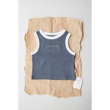 Oh la la Koala For Little Ones Antrasit Nakışlı Biyeli Atlet