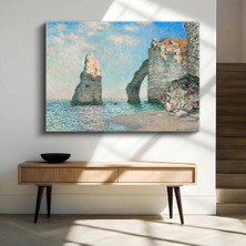 GülsenArt Claude Monet Étretat Kayalıkları Deniz Manzarası Kanvas Tablo Duvar Tablosu Dekoratif Ressam Tablosu