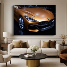 GülsenArt Bmw Z4 Concept Altın Kanvas Tablo Lüks Spor Otomobil Bavyera Tablo