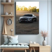 Ford Mustang Shelby GT350 Yarış Kanvas Tablo Amerikan Spor Otomobil Çizgili Tablo