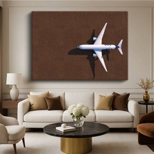 GülsenArt Airbus A350 Havadan Görünüm Kanvas Tablo Yolcu Uçağı Avrupa Tablo