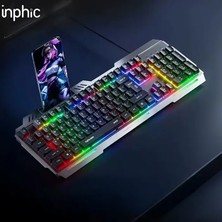 Inphic K2 USB Kablolu Oyun Klavyesi 104-KEY Sessiz Oyun Klavyesi Bilgisayar Laptop Için Cep Telefon