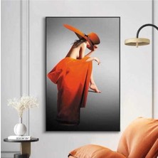 GülsenArt Dekoratif Woman & Orange Hd Baskı Kanvas Tablo Hd Dijital Baskı Dikey Kanvas Tablo 4536463
