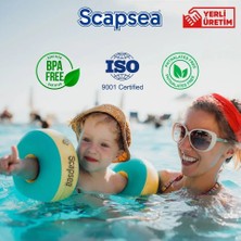Scapsea Çocuklar Için Yüzme Kolluğu Içi Dolgulu 10KG - 40KG Arası Tamir Bandı Hediyeli