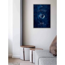 The Moon Tarot Kartı Özel Tasarım Dijital Baskı Tarot Ay Kartı Dekoratif Hd Baskı Dikey Kanvas Tablo